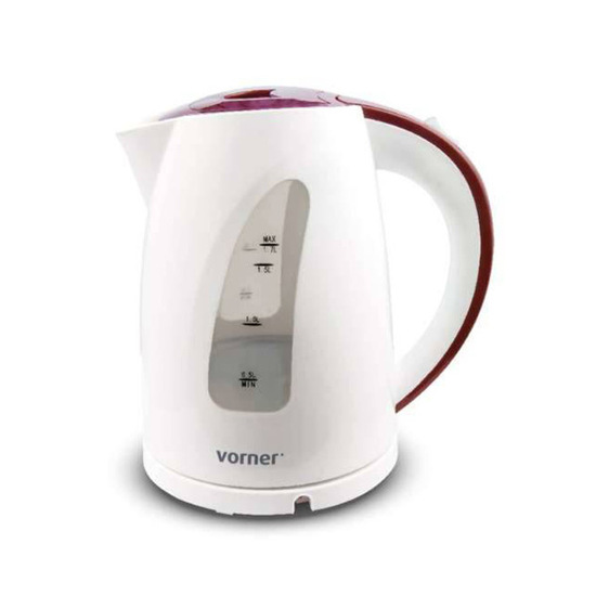 Električni bokal Vorner VKE-0431, 1.7 l, 2200 W, Bela / Crvena