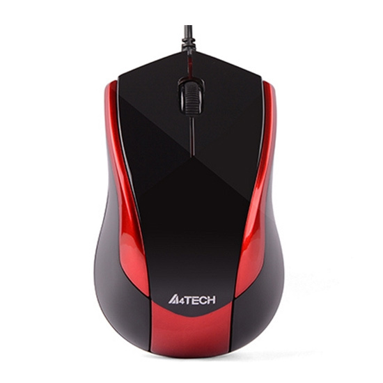 Miš A4 Tech N-400-2 V-TRACK, USB, Crno/Crveni