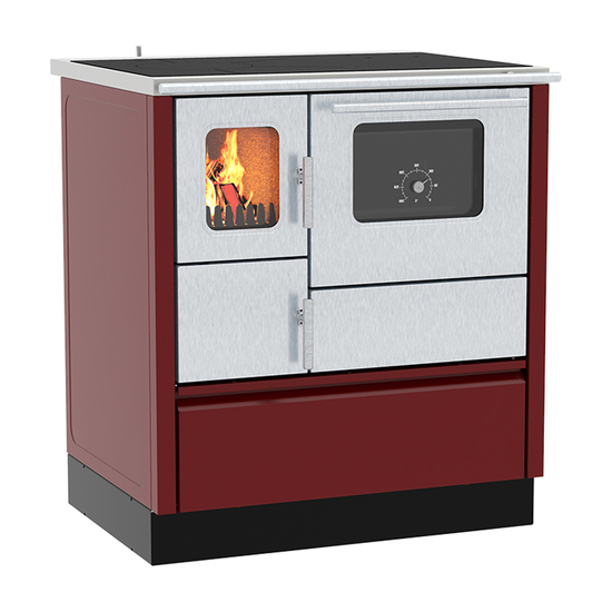 Šporet na čvrsto gorivo Alfa Plam Inox 75, Crvena, 6 kW