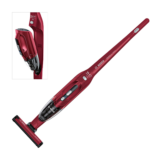 Usisivač Bosch BBH2P14L, 2 u 1 štapni i ručni, Bordo